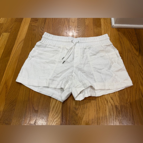 Athleta Pants - White Casual Drawstring Linen Shorts